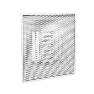 PDC3 - Perforated Diffuser with 4-Way Adjustable Curved Blades for 24x24 T-Bar Lay-In, Steel