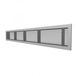 12x4 LBPH - Heavy Duty Linear Bar Grille with 1" Border, 0 Degreee Deflection 3/32" Bars - 1/4" On Center Spacing, Mill