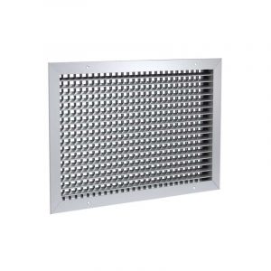 10x10 720 - Double Deflection Return Grille, 3/4" Blade Spacing, Surface Mount, Stainless Steel