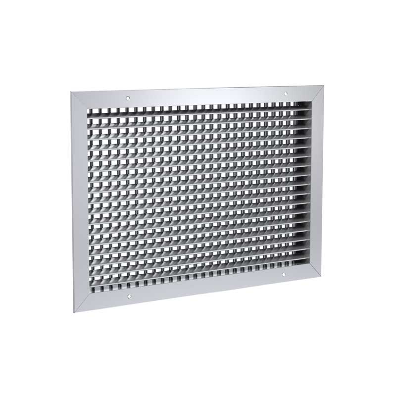 8×8 720 – Double Deflection Return Grille, 3/4″ Blade Spacing, Surface Mount, Stainless Steel