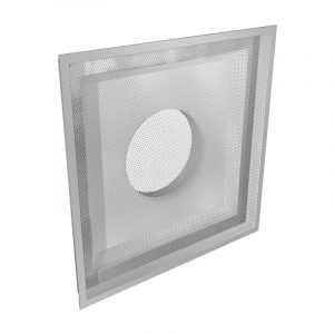 14" PDDR - Perforated Return Diffuser for 24x24 Fineline T-Bar Lay-In, Hinged Faceplate, Steel