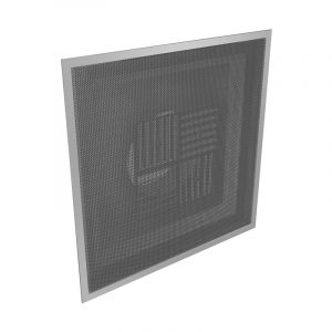 PDF3 - Perforated Diffuser with 4-Way Face Deflectors for 24x24 T-Bar Lay-In, Hinged Faceplate, Steel