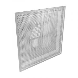 8" PDMC - Perforated Face Supply Diffuser with Four Modular Cores for 24x24 T-Bar Lay-In, Hinged Faceplate, Steel