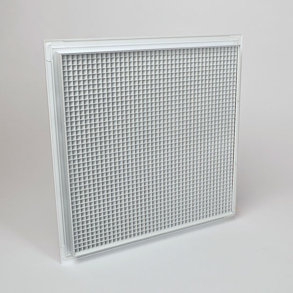 85 – 45 Degree Deflection Sight-Guard Egg Crate Return Grille for 24×24 T-Bar Lay-In, Aluminum