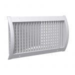 30×6 SDGE – Extruded Spiral Duct Grille with Air Scoop, 3/4″ Blade Spacing, Double Deflection, Prime Coat, Aluminum, Fits 8″ Duct Diameter
