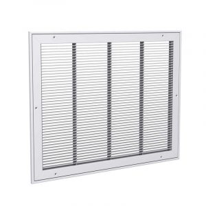 36x24 96 - 45 Degree Single Deflection Heavy Duty Gymnasium Grille with 3/4" Blade Spacing, Mounting Frame, Surface Mount, Steel