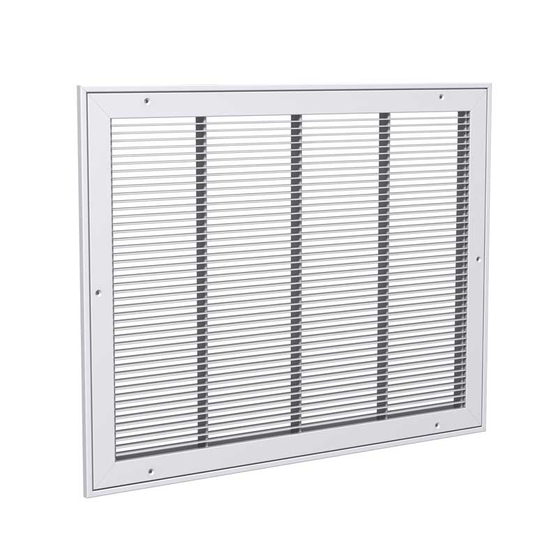 72×48 91 – 45 Degree Single Deflection Heavy Duty Gymnasium Grille with 3/8″ Blade Spacing, Mounting Frame, Surface Mount, Steel