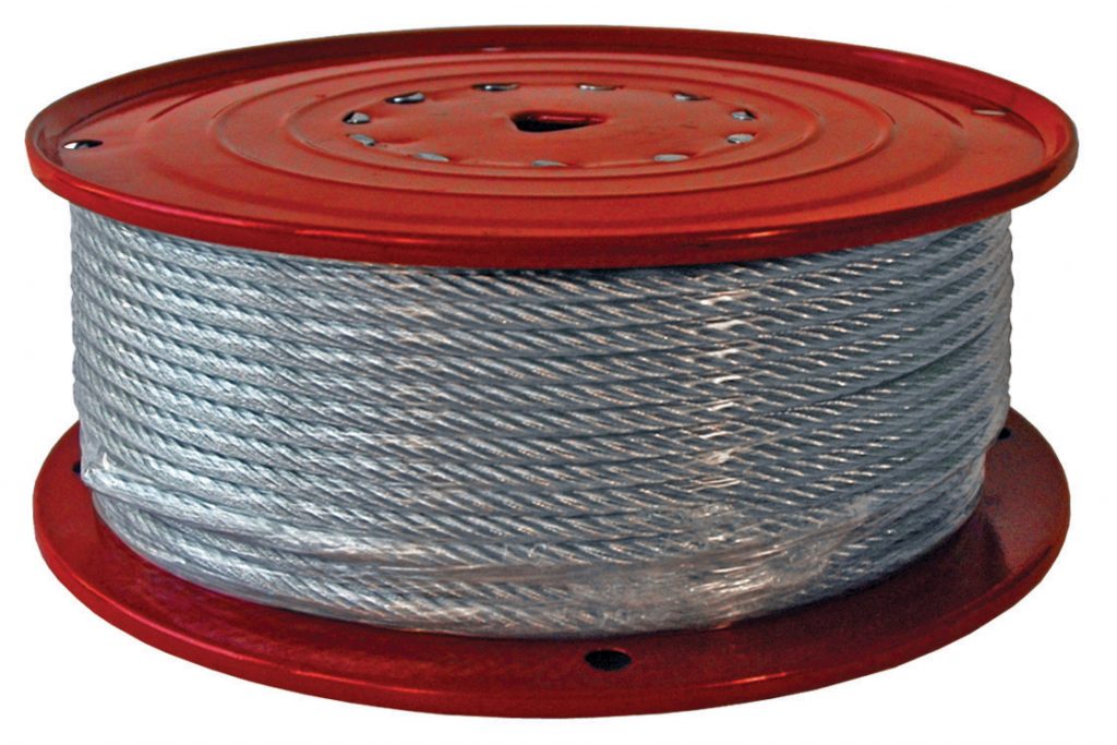 WC4 Cable Lock Wire Rope for use with CL-18-WC4, 500ft, 25-250lbs