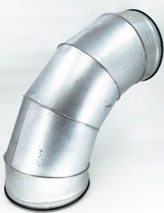 90 Degree Elbow for Spiral Duct, 1.5 R, Gasketed