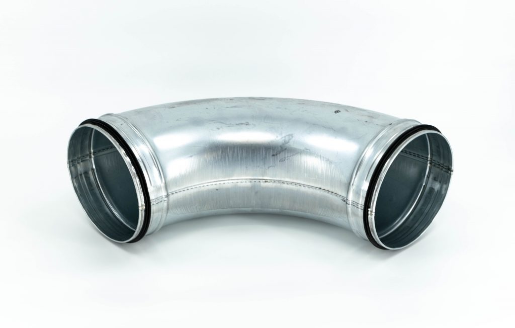 90 Degree Elbow for Spiral Duct, 1.5 R, Gasketed