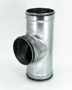 22" to 22" Tee for Spiral Duct, Gasketed