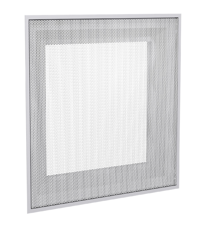 PDDR – Perforated Return Diffuser for 24×24 T-Bar Lay-In, Hinged Faceplate, Steel